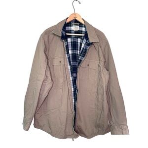 L.L. Bean Men’s Brown Canvas Plaid Lined Traditional Fit Barn Shirt Jacket XL